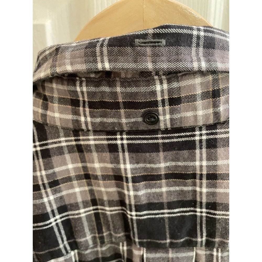 Brooks Brothers Red Fleece XL Black Gray Plaid L/S Button Up Flannel Shirt - Picture 7 of 8